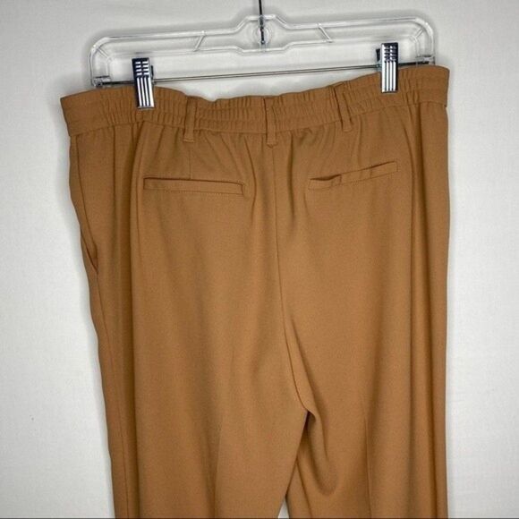 Bar III Brown Camel Pleated Front High Rise Elastic Waist Cuffed Pants M - Picture 6 of 8